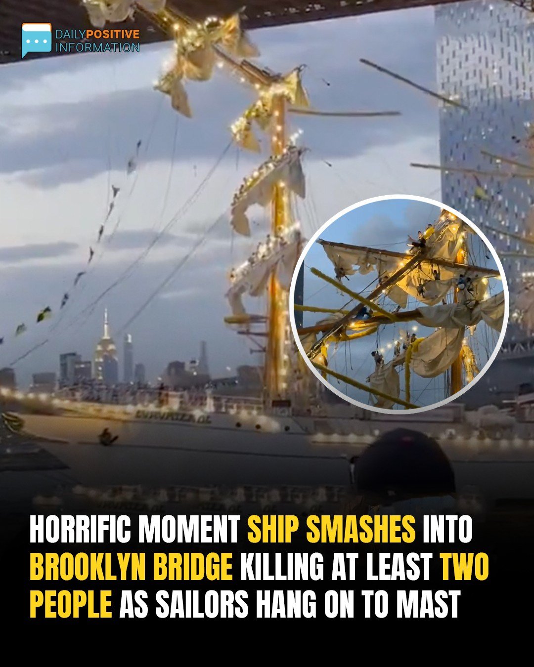 Brooklyn Bridge Tragedy: Vessel Crashes Into Iconic Landmark — Sailors Seen Clinging For Life