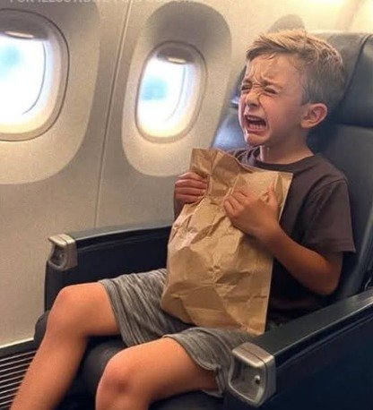 In the airplane restroom, I discovered a weeping young boy holding a paper bag, and he wasn’t listed among the passengers.