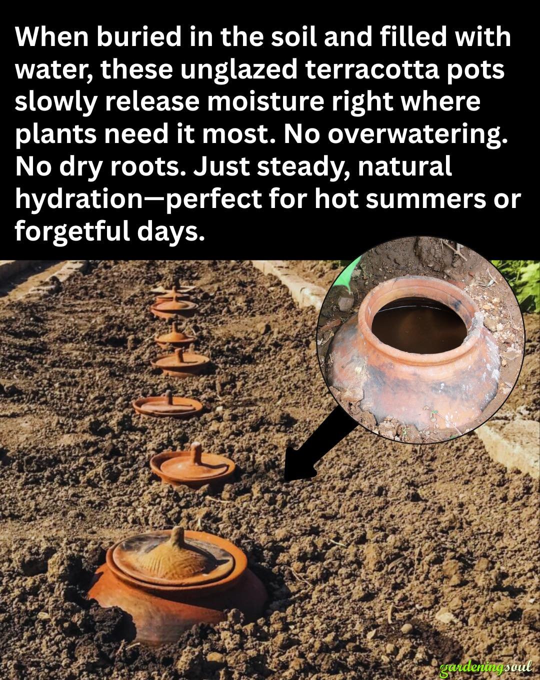 Burying Terracotta Pots Lets You Garden with Less Water