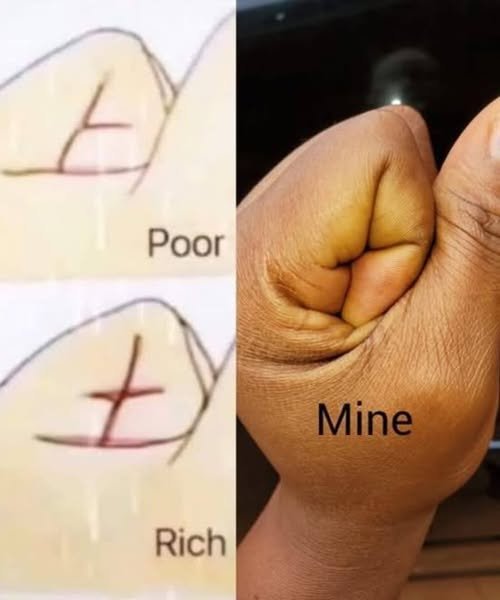 The secret of our hand to show rich or poor …