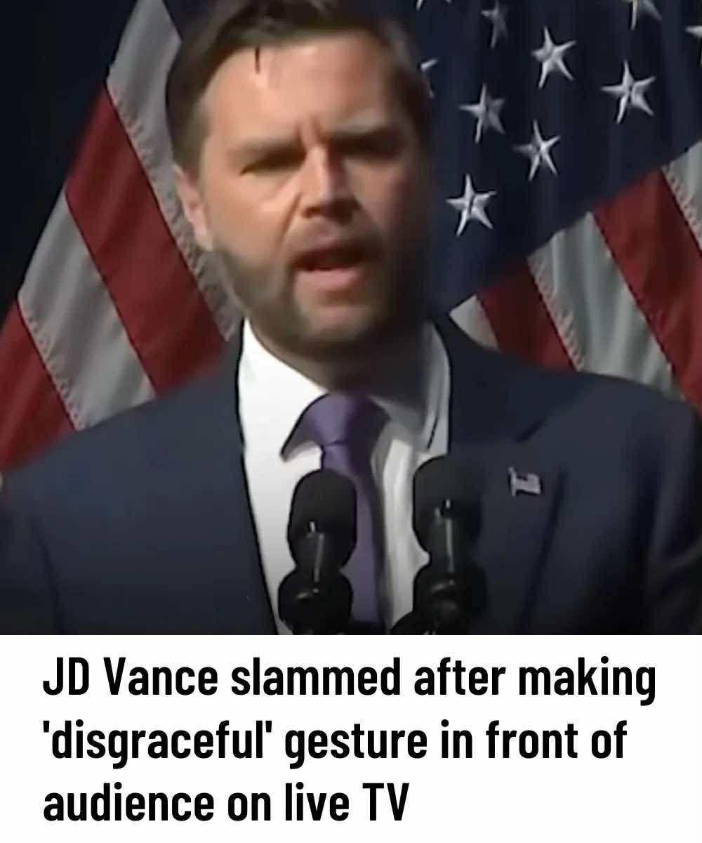 Vice President JD Vance has come under fire for what many are calling a “disgraceful” gesture on live television.