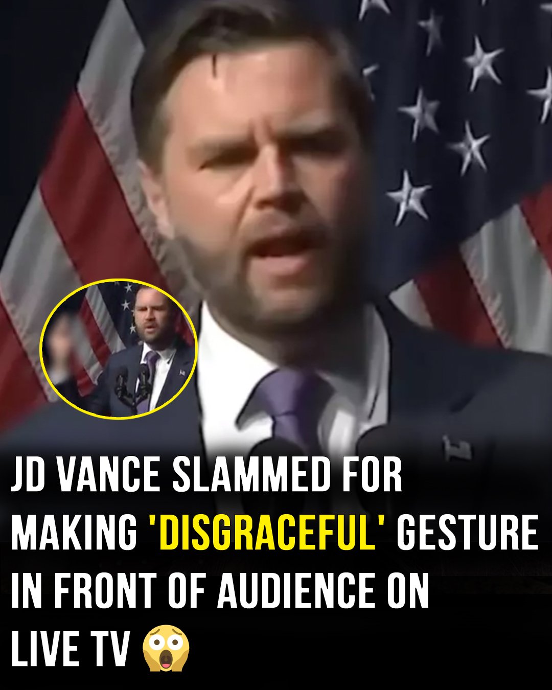 JD Vance slammed for “disgraceful” gesture on live TV