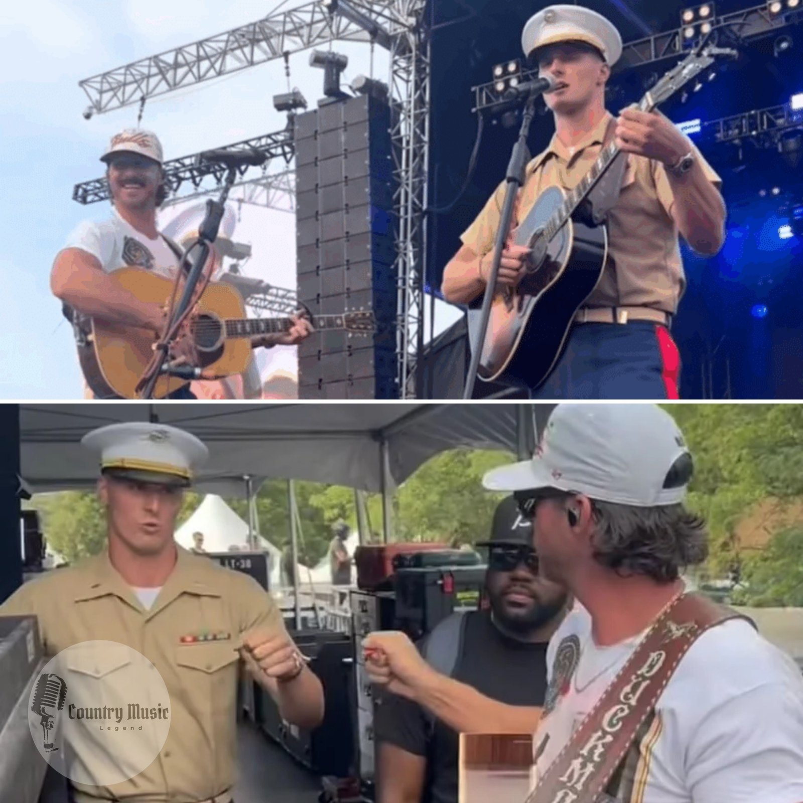 No one expected Riley Green to interrupt his headline performance at the Windy City Smokeout to introduce a U.S. Marine—until he did. Lt. Jackson Perkins took the stage, guitar in hand, and Green performed a flawless duet of “In Color.” The crowd outside the United Center erupted in cheers, and within seconds, the Marine had won them over with both his voice and presence.