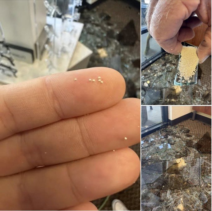 What Are the Small Beads Found in Shattered Glass?