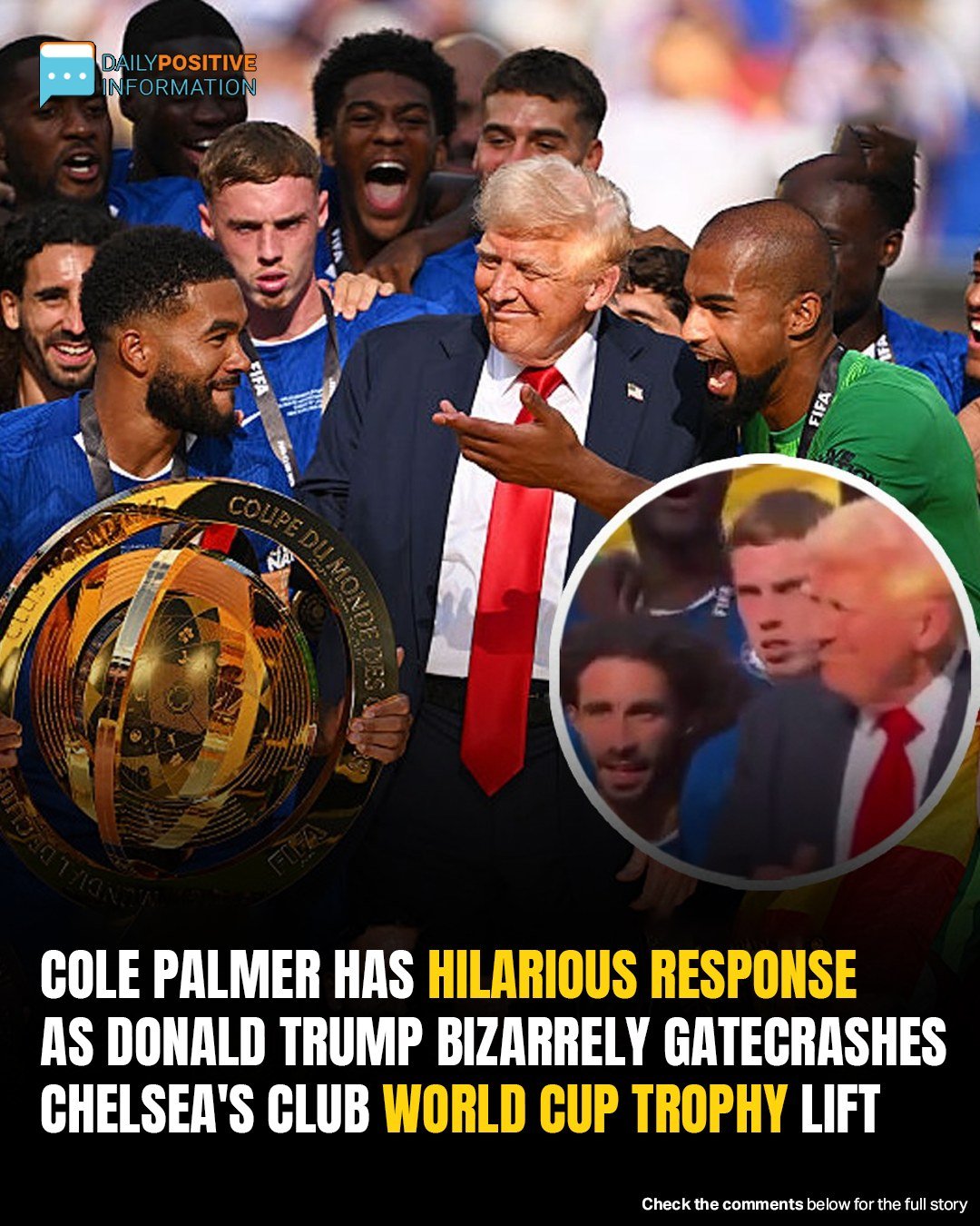 Cole Palmer Left Speechless As Trump Crashes Chelsea’s Trophy Celebration