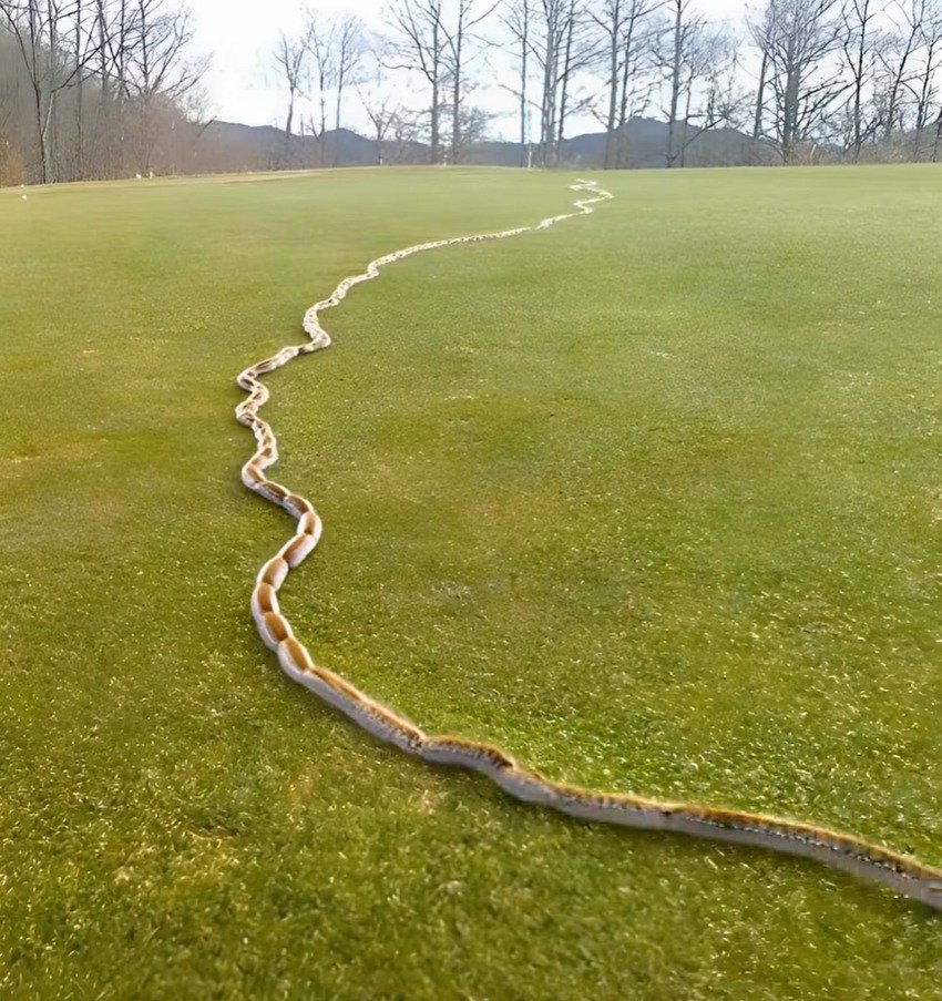 I saw something strange in the grass and thought it was just a rope