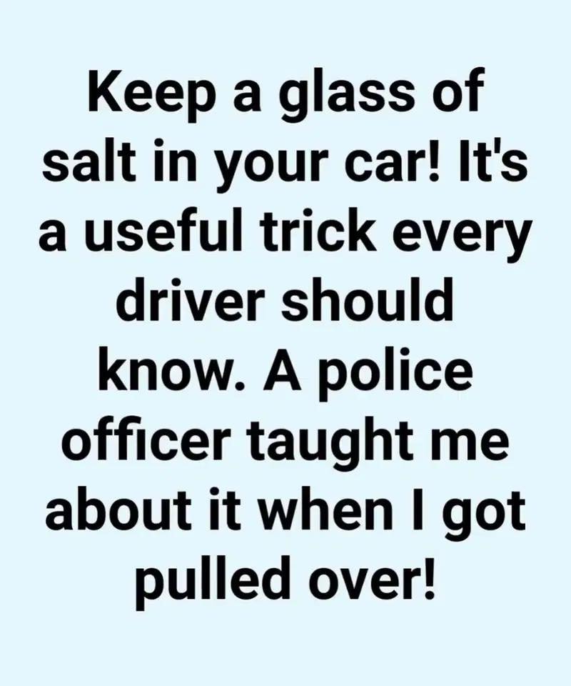 The Surprising Reason Drivers Are Keeping Salt in a Glass Inside Their Cars