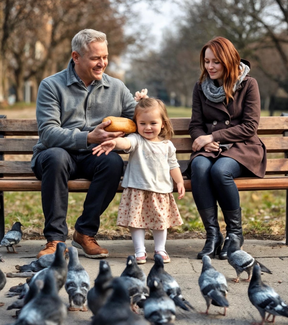 “Could you give me a piece of bread?” — the girl quietly asked a woman who was feeding pigeons in the park. What she did next made even stone hearts weep.