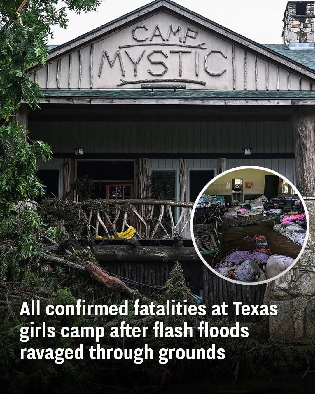 All confirmed fatalities at Texas girls camp after flash floods ravaged through grounds