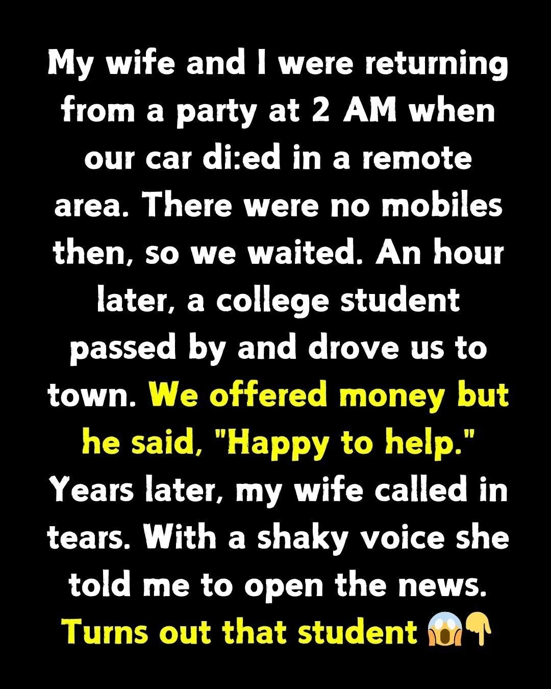 The Night We Were Saved by a Future Criminal