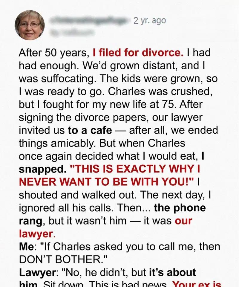 A Divorce After 50 Years That She Soon Regretted