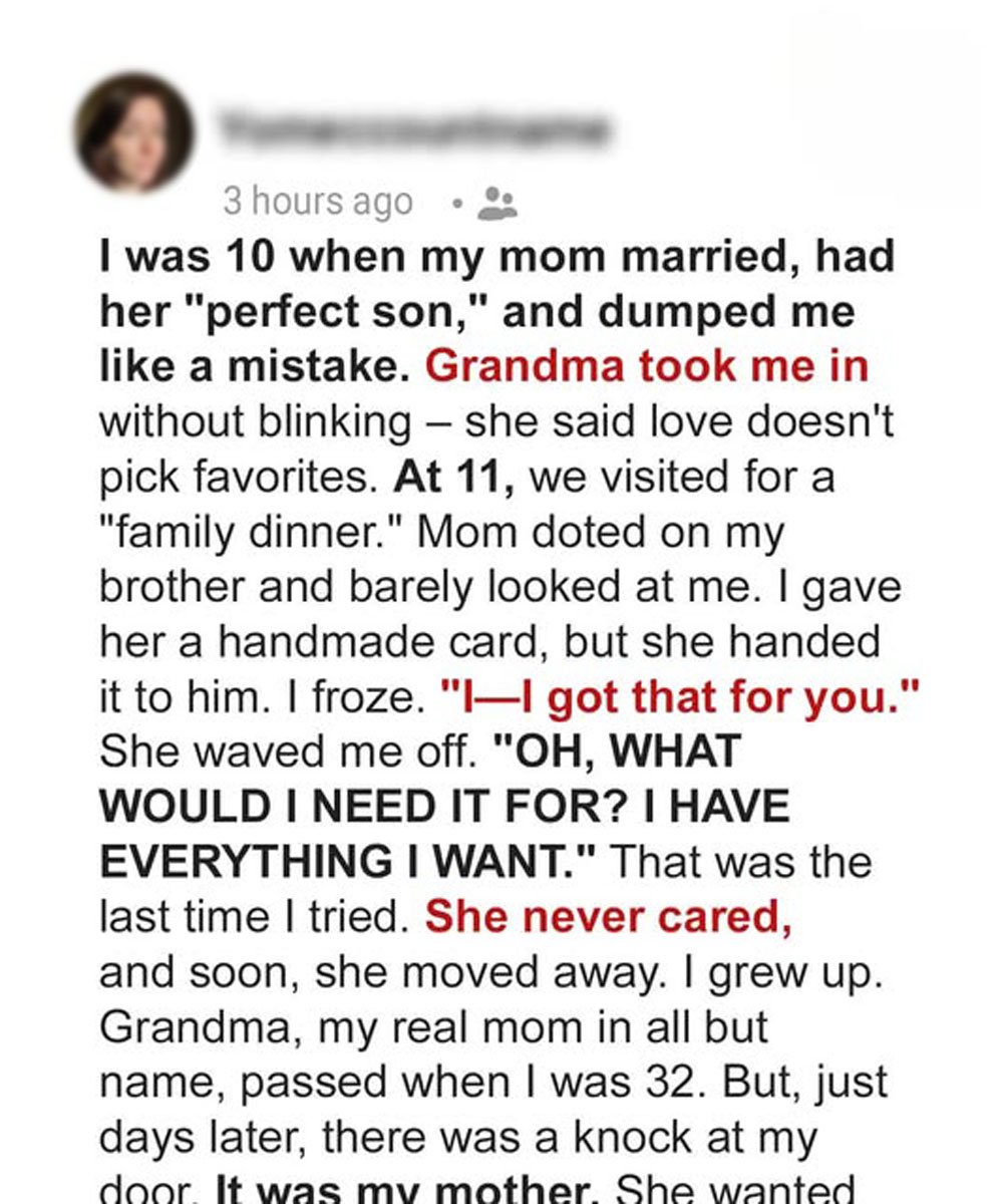 She Left Me to Care for Her Favorite Child — Grandma Made Sure She Regretted It