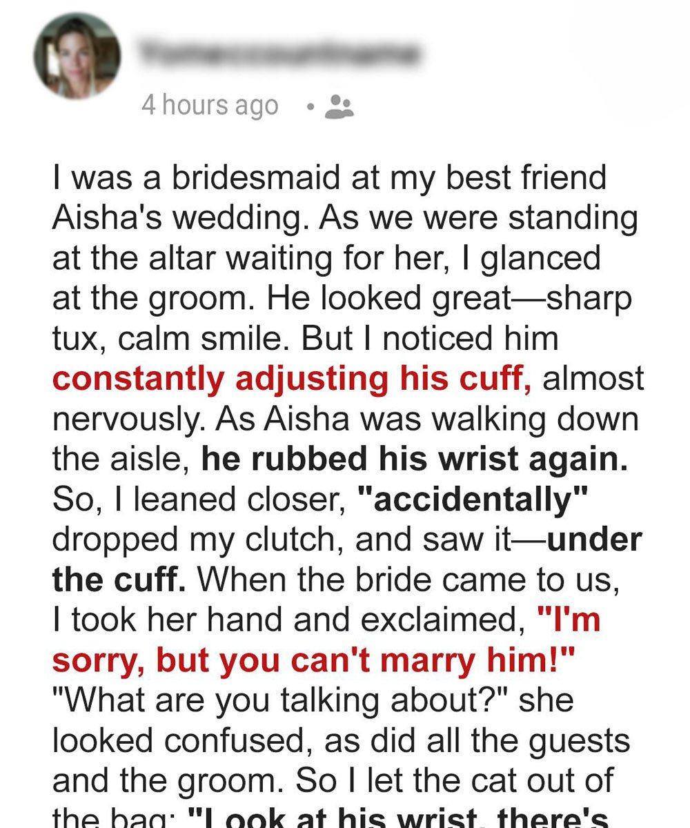 I Saw the Groom Do Something Strange — and It Changed Everything