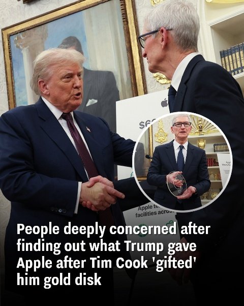 People alarmed after discovering what Trump returned to Apple following Tim Cook’s gold disk gift