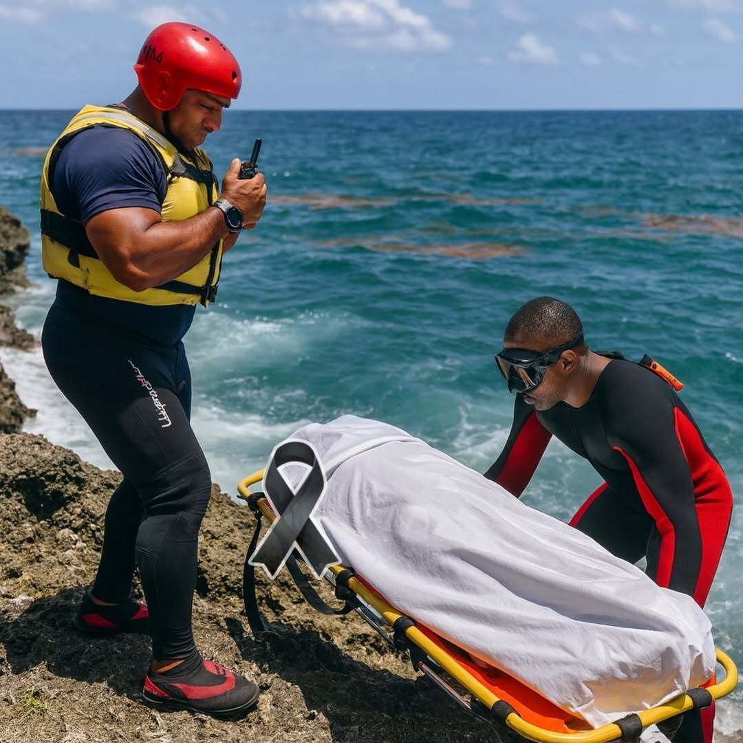 Vehicle falls into the Caribbean Sea