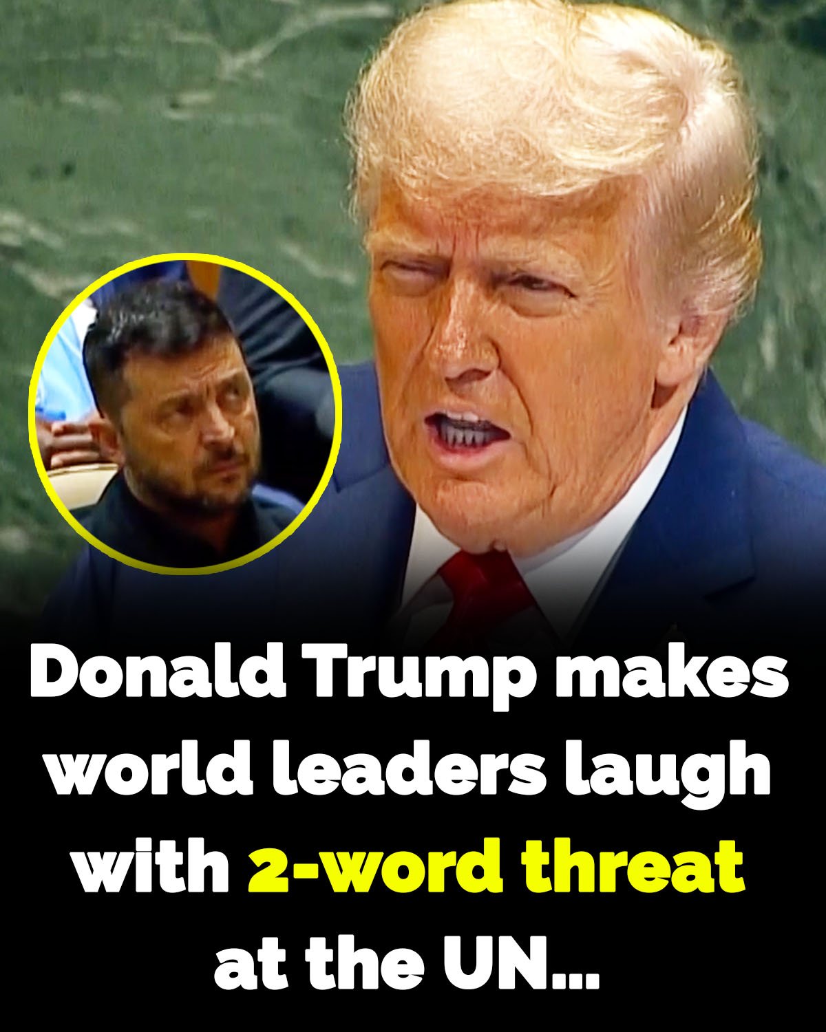 Donald Trump sparks laughter at UN with ‘2-word threat’