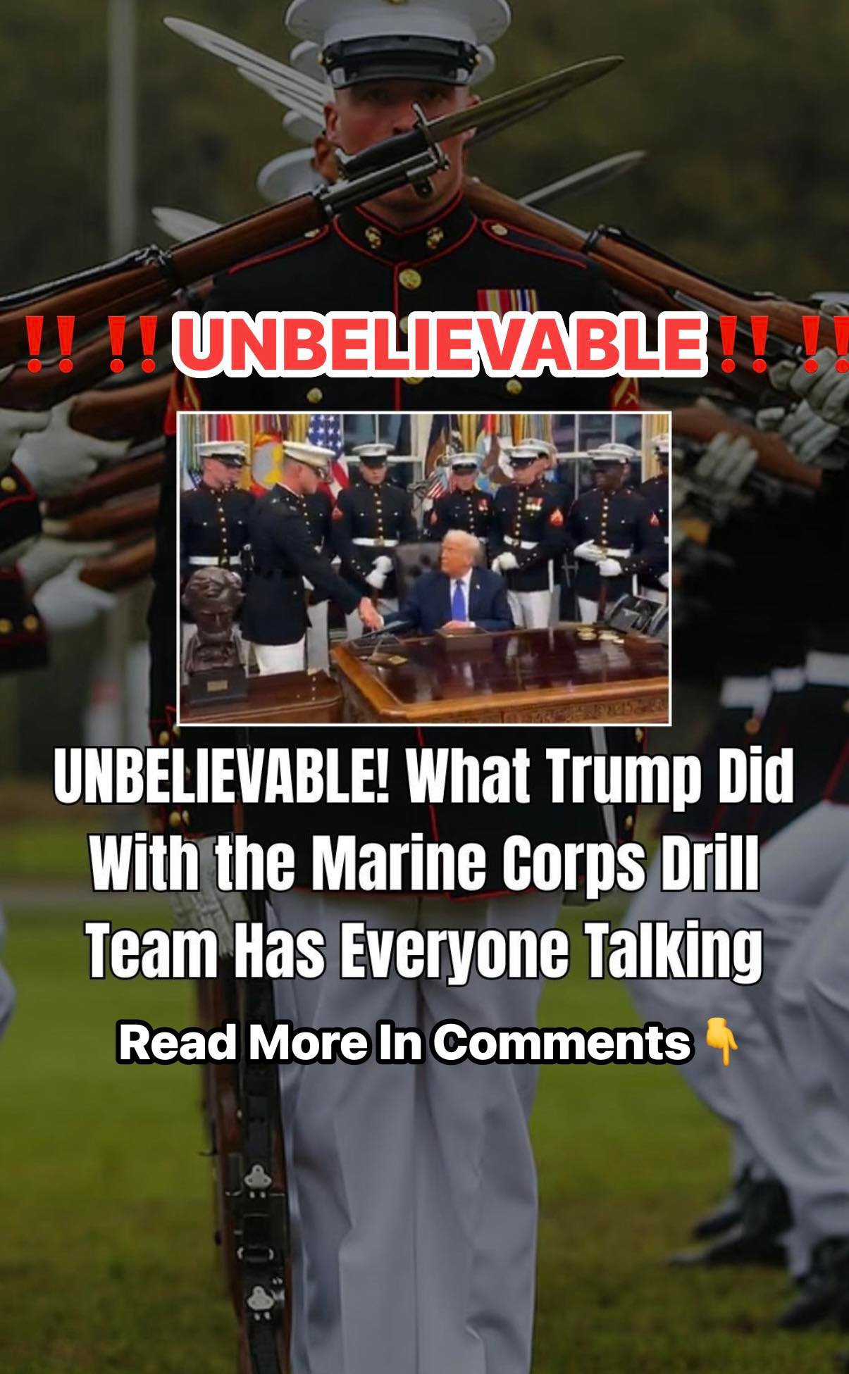 Trump Just Did the Coolest Thing With the Marine Corps Silent Drill Team