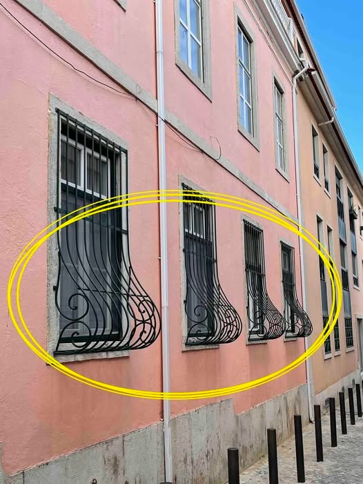 This explains why certain window grills have a curve at the bottom.