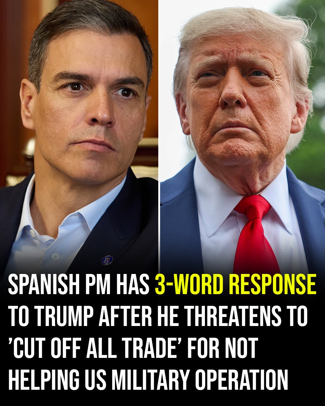 Spanish PM’s three-word response to Trump’s trade threat