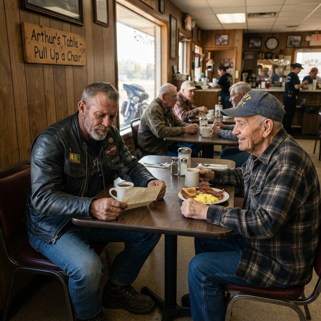 The Biker Who Waited Every Tuesday for a Veteran Who Never Missed Breakfast