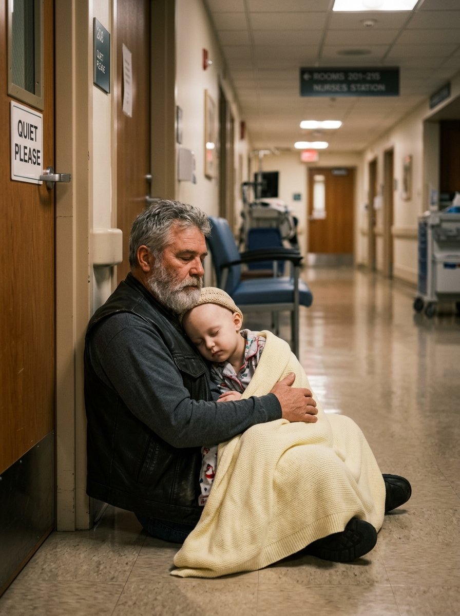 The Biker Who Sat Outside A Hospital Room Until They Saved A Little Girl