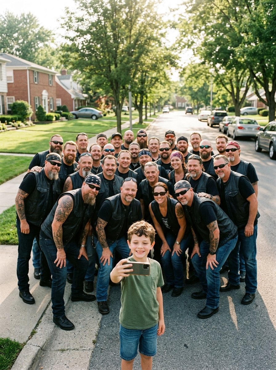 47 Bikers Surrounded An Elementary School Because One Boy Was Bullied For Wearing His Fallen Father’s Jacket — The Principal Called The Police On Them