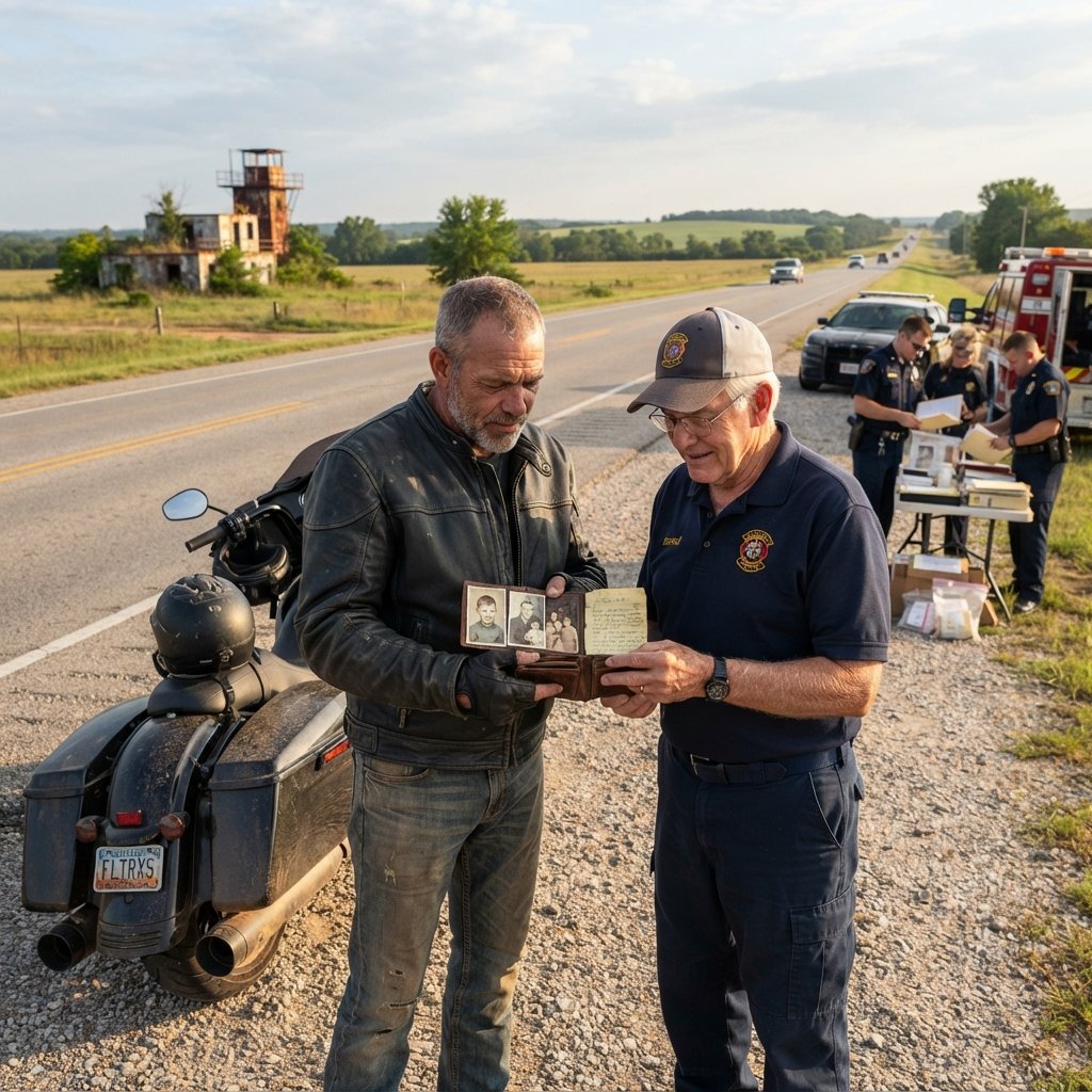 The Biker Who Found a Lost Wallet on a Highway… and Exposed the Truth Behind a Stranger’s Sacrifice