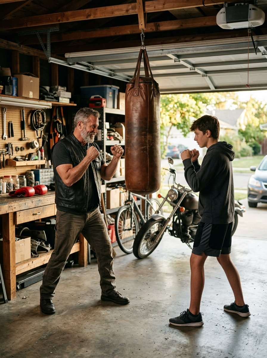 I Caught The Biker Next Door Teaching My Son How To Fight In His Garage — Then I Saw The Truth