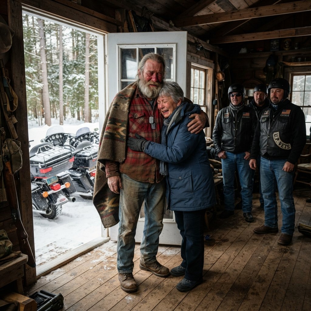 The Old Widow Flagged Down a Biker Convoy With a Rusted Army Helmet