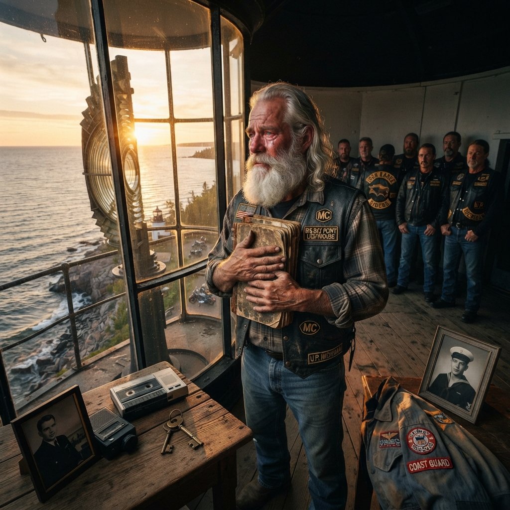The Biker Restored an Abandoned Lighthouse—The Hidden Logbook Carried His Grandfather’s Signature