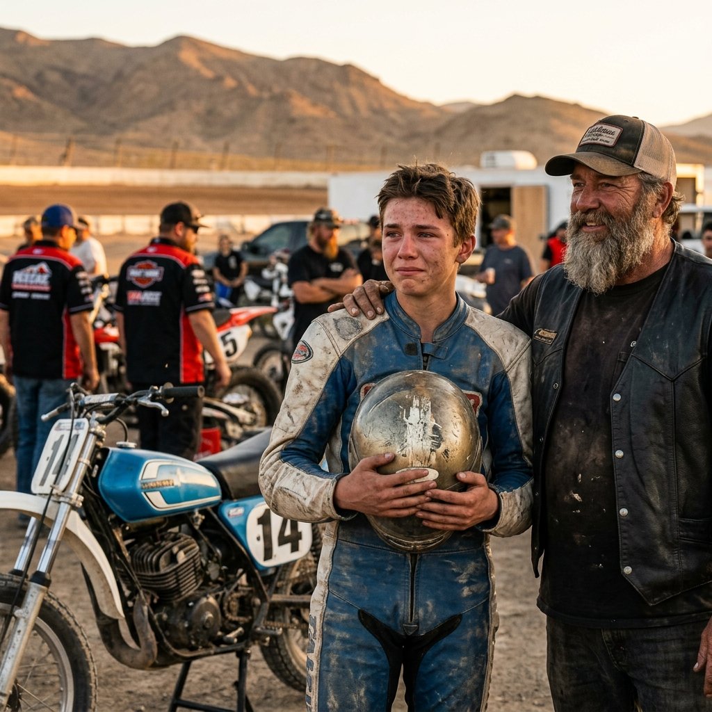 THE BIKER WHO FOUND A LOST RACING HELMET… AND UNCOVERED A YOUNG RIDER’S BIGGEST DREAM