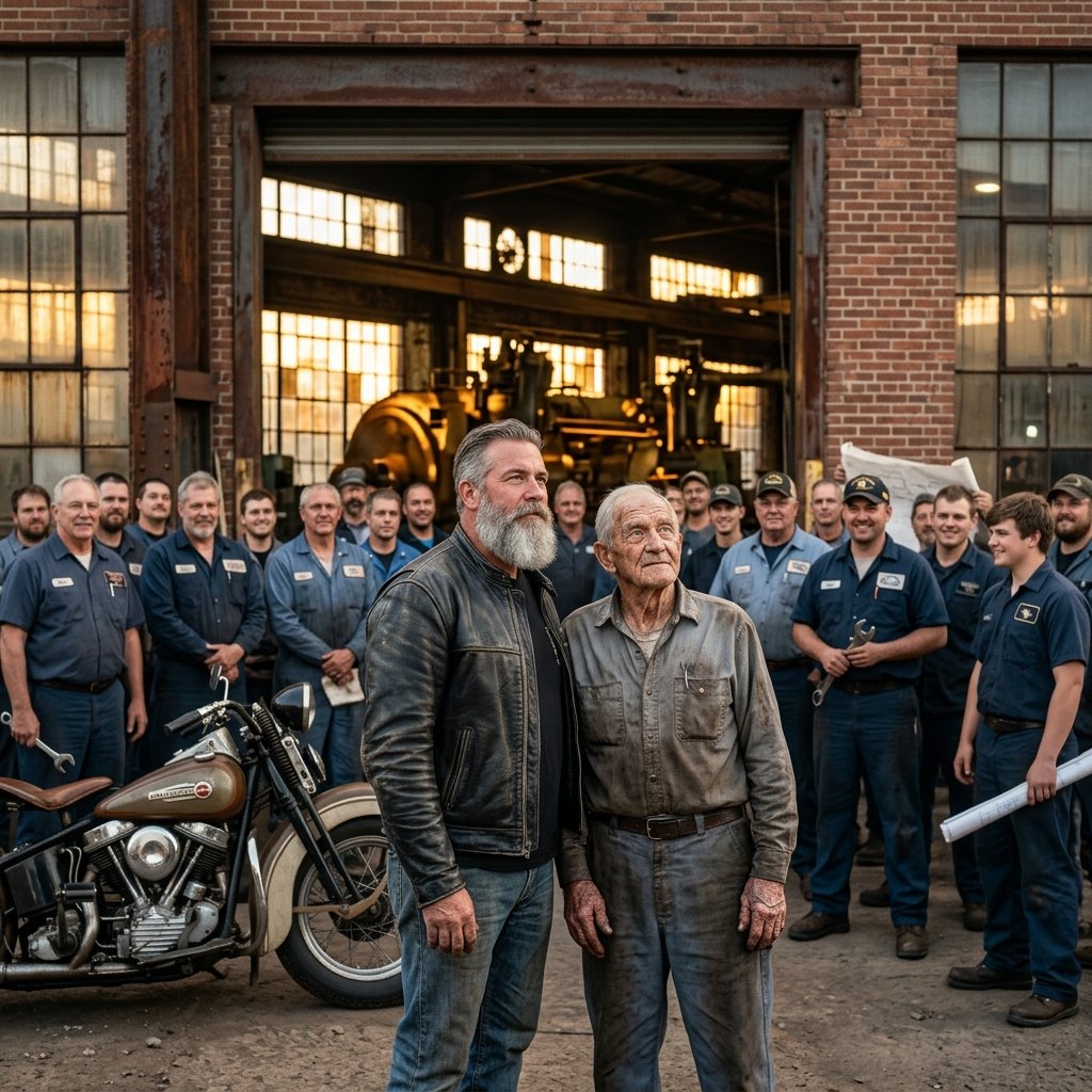 THE BIKER WHO SAVED A CLOSED FACTORY… AND THE WORKERS WHO HAD LOST EVERYTHING