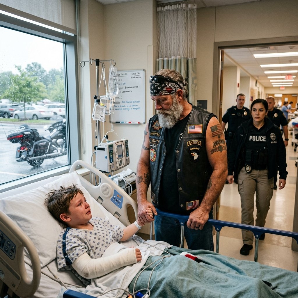 The Biker Who Refused to Leave the Hospital Parking Lot