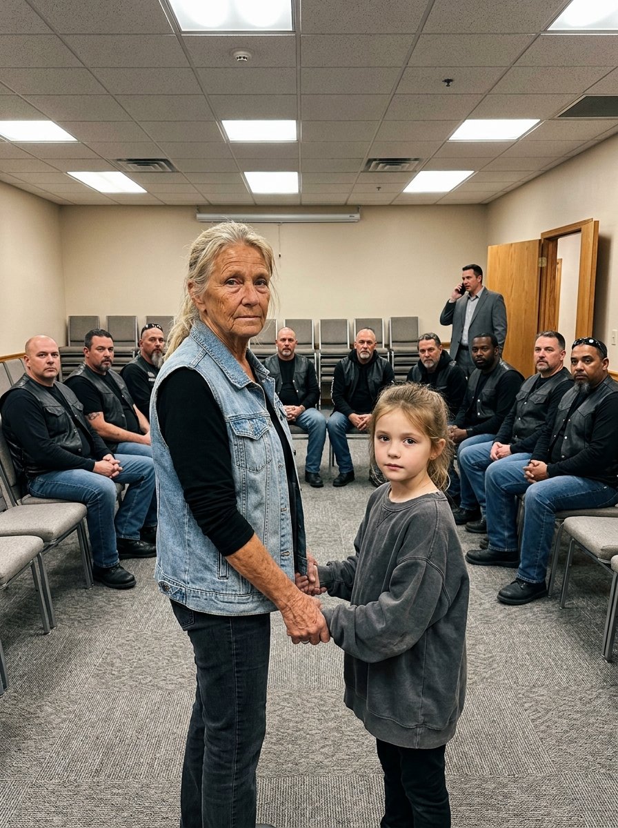 Fourteen Bikers Walked a Seven-Year-Old Girl Into Her Custody Hearing