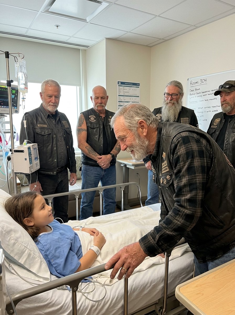 Four Bikers Showed Up to Say Goodbye to a Little Girl Nobody Else Wanted to Visit