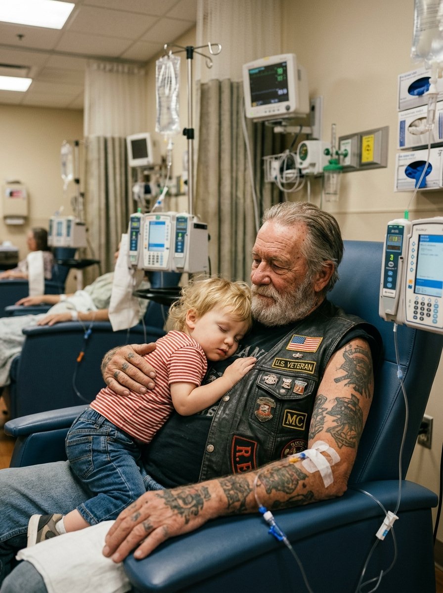 Biker Held The Screaming Toddler For 6 Hours When Nobody Else Could Calm Him Down