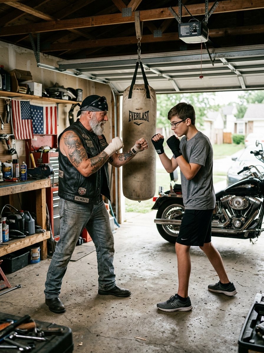 I Caught The Biker Next Door Teaching My Son How To Fight In His Garage