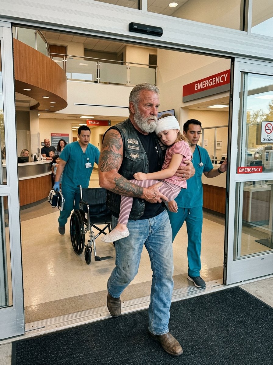 The Biker Who Found A Little Girl Crawling Alone On The Highway
