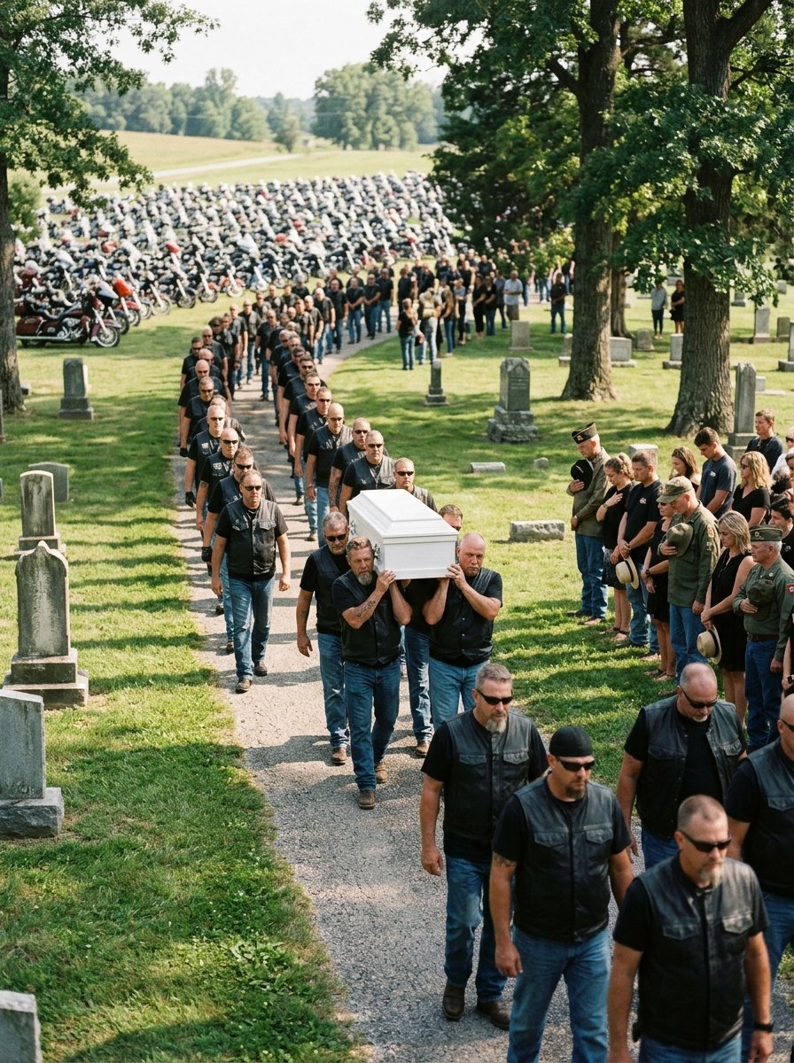 Hundreds of Bikers Buried the Little Boy Nobody Wanted Because His Father Was a Murderer