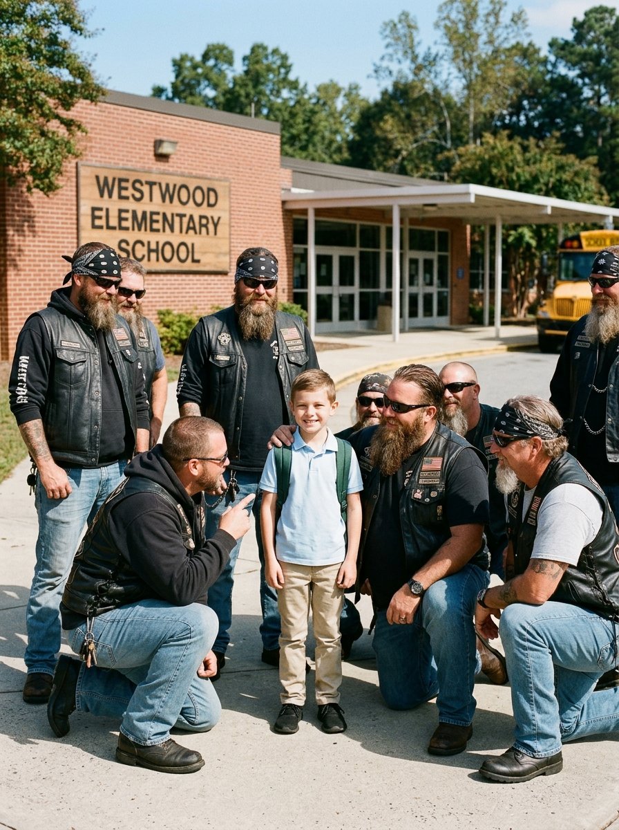 47 Bikers Showed Up To Walk My Son To School After His Daddy Died