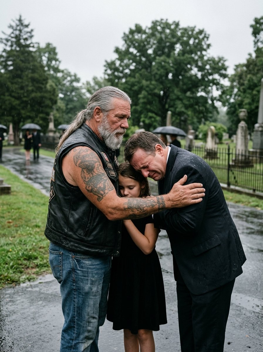 I Just Buried My Baby Girl and This Biker Stood in the Rain for Three Hours, and I Had No Idea Who He Was