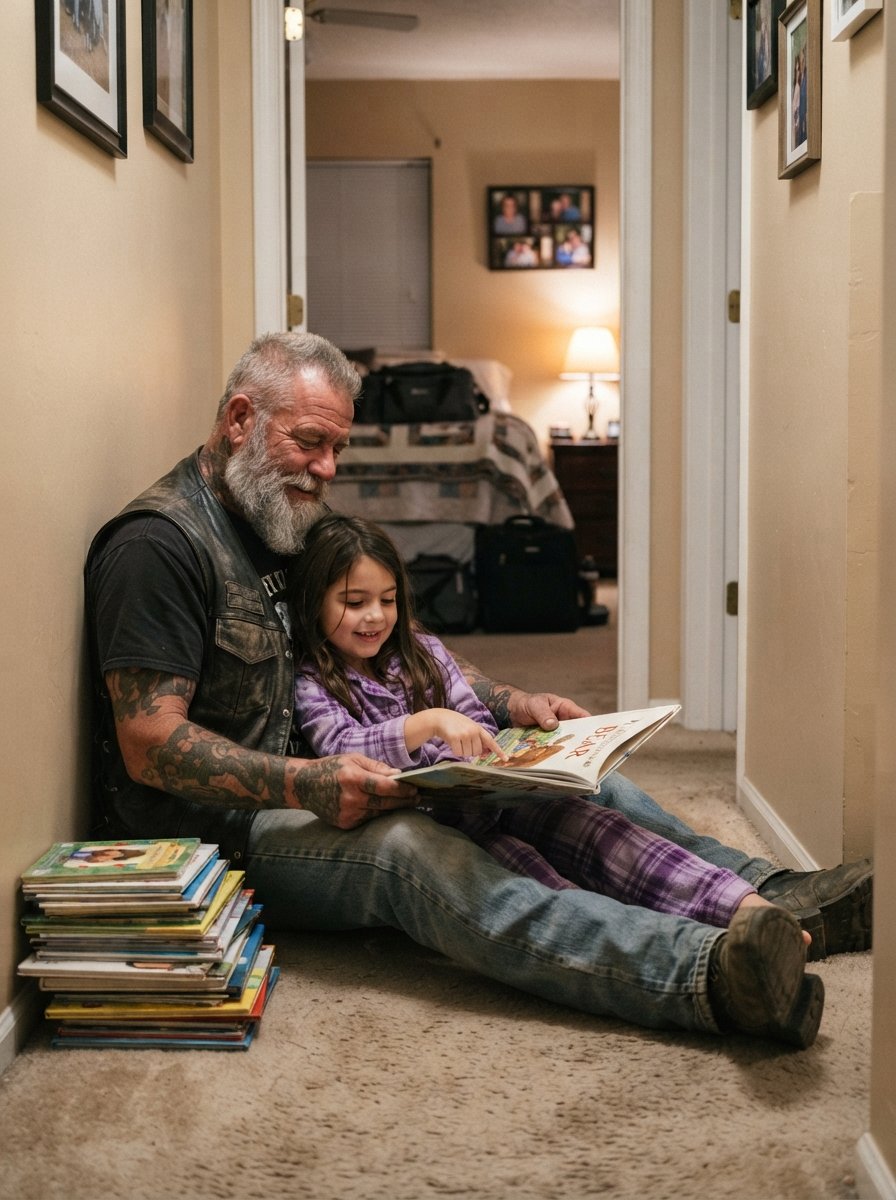 Biker Read Bedtime Stories To A Closed Door For 22 Nights To A Silent Girl
