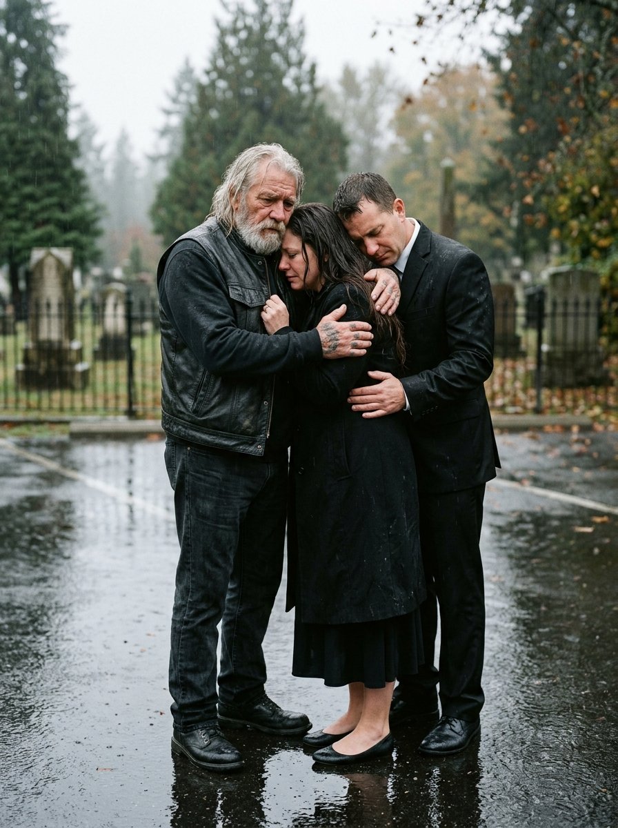 I just buried my seven-year-old daughter, and this biker stood in the rain for three hours. I had no idea who he was.